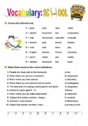 English Worksheet: School