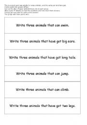 English Worksheet: Describing animals