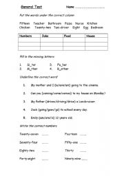 English worksheet: General Review