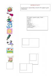 English worksheet: HOW TO ORGANIZE A BIRTHDAY PARTY