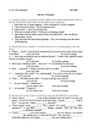 English Worksheet: be + ing form