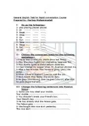English Worksheet: test