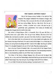 English Worksheet: The Simpsons