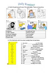 English Worksheet: daily routines