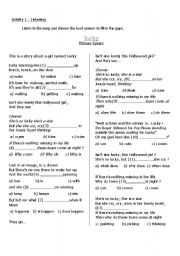 English Worksheet: Present Simple with the song 