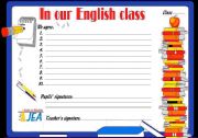 English Worksheet: In our English class