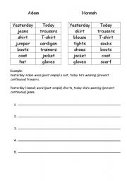 English Worksheet: past simple/comtinuous