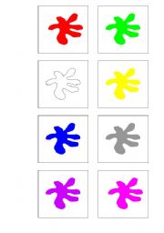 English Worksheet: colors memory game