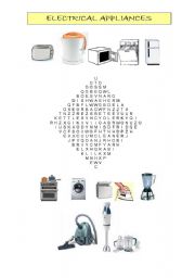 English Worksheet: electrical appliances