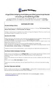 English Worksheet: Enjoy Santiago 