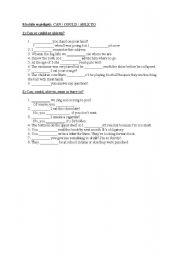 English Worksheet: Can, could, able to, must, have to