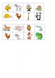 English worksheet: animal bingo