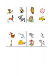 English Worksheet: animal bingo