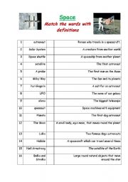 English Worksheet: Space matching