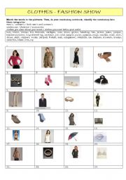 English Worksheet: Clothes and accessories