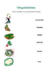 English worksheet: VEGETABLES VEGETABLES