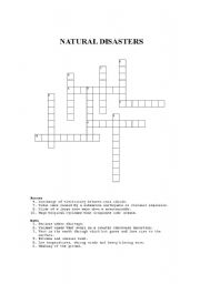 English Worksheet: Natural disasters crossword puzzle