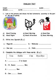 English Worksheet: greetings