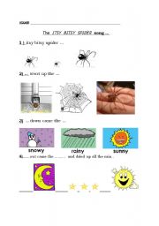 Itsy bitsy spider activity sheet