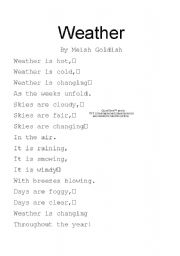 English Worksheet: Weather Poem