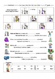 English Worksheet: Possessive adjectives