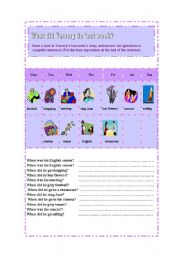 English Worksheet: What did Tommy do last  week?