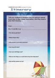 English Worksheet: planning your holiday