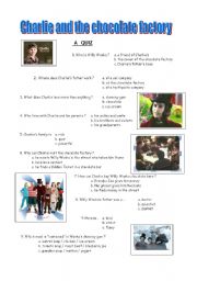 English Worksheet: Charlie and the chocolate  factory