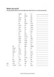 English Worksheet: Whats the Word
