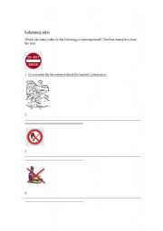 English Worksheet: Laboratory rules