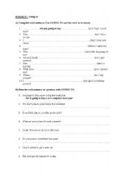 English worksheet: Going to