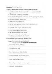 English Worksheet: Present Perfect Tense