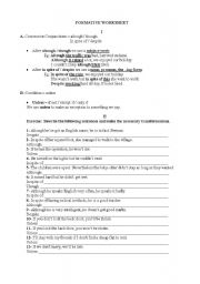 English Worksheet: Contrast Connectors