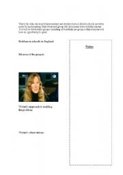 English Worksheet: The Unteachables ch 4 documentary (sheet 1/3)