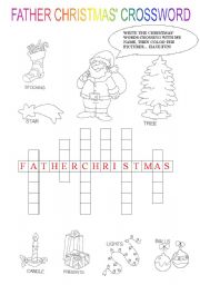 English Worksheet: FATHER CHRISTMAS CROSSWORD