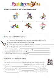 English Worksheet: Sports