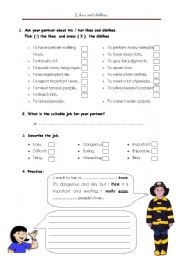 English Worksheet: expressing likes and dislikes