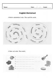 English Worksheet: Alphabet