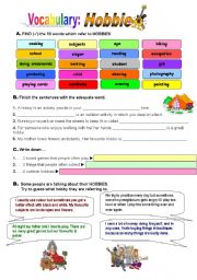 English Worksheet: Hobbies