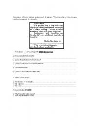 English worksheet: reading activity