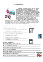 English Worksheet: A road accidnt