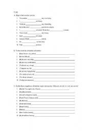 English Worksheet: Be-Was-Been Exercises