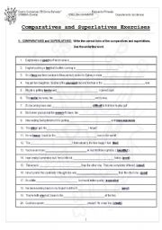 English Worksheet: Comparatives and Superlatives Exercises