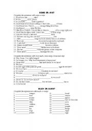 English Worksheet: Some_Any_Much_Many
