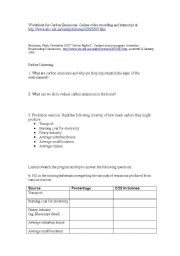 English worksheet: Advanced Listening Worksheet for Carbon Emissions