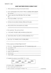 English Worksheet: Will/ Going to