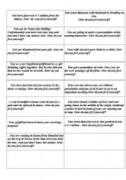 English Worksheet: talking cards about 