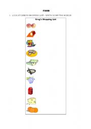 English Worksheet: FOOD (YOUNGER STUDENTS)