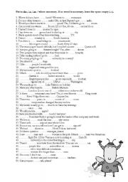 English Worksheet: Articles