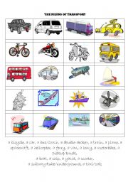 English Worksheet: TRANSPORT